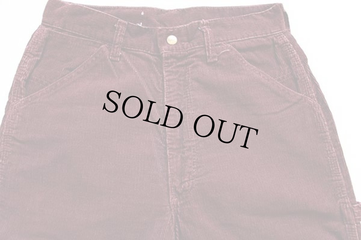 画像4: 70s USA製 Leeリー コーデュロイ ペインターパンツ バーガンディ w30 (4)