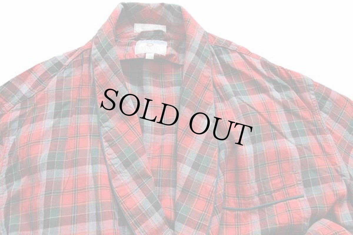 画像4: 80s カナダ製 Bullock&Jones×Viyella タータンチェック ショールカラー コットン×ウール ガウン 2XL★特大 (4)