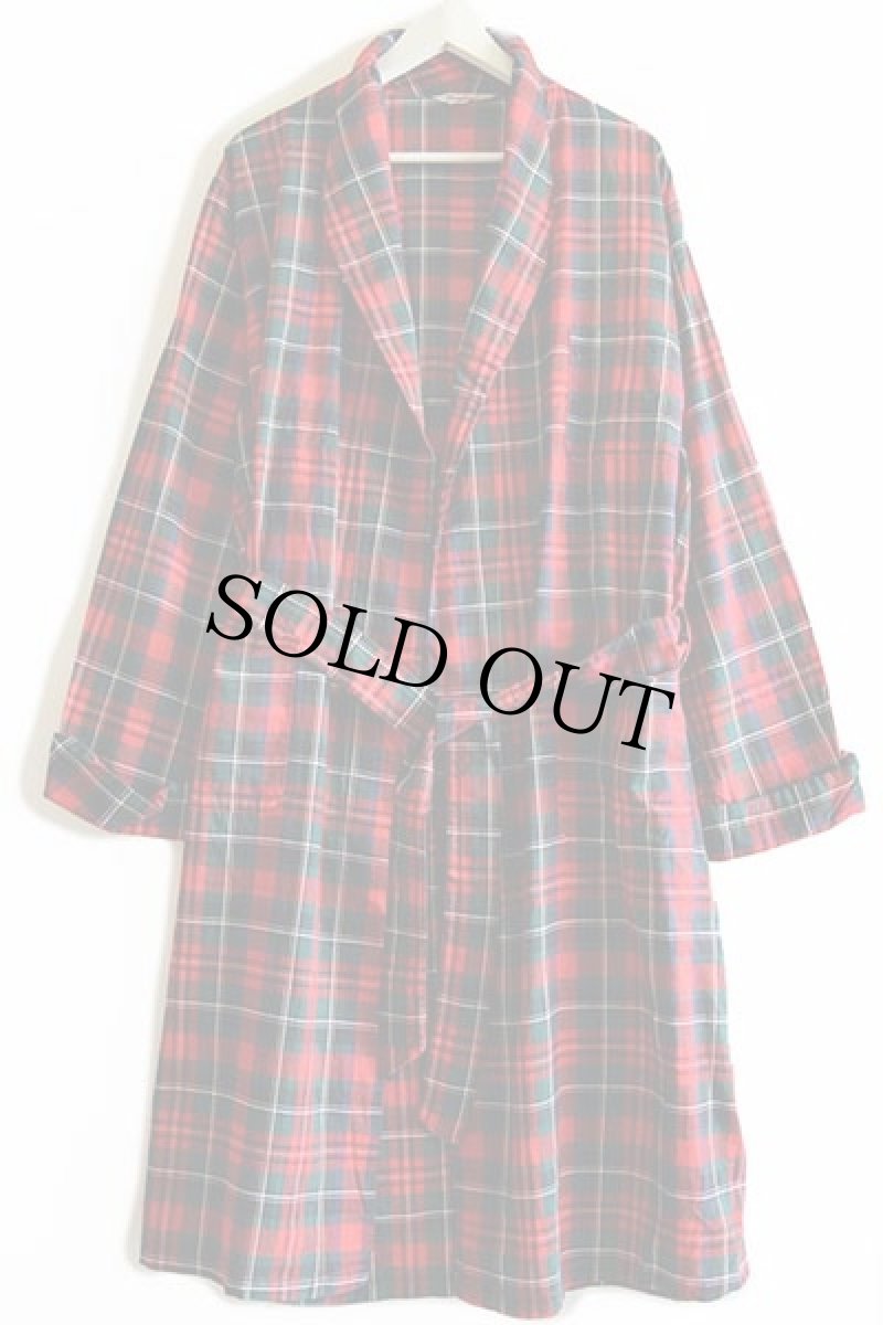 画像2: 60s A Standard Robe タータンチェック ショールカラー コットン ガウン (2)