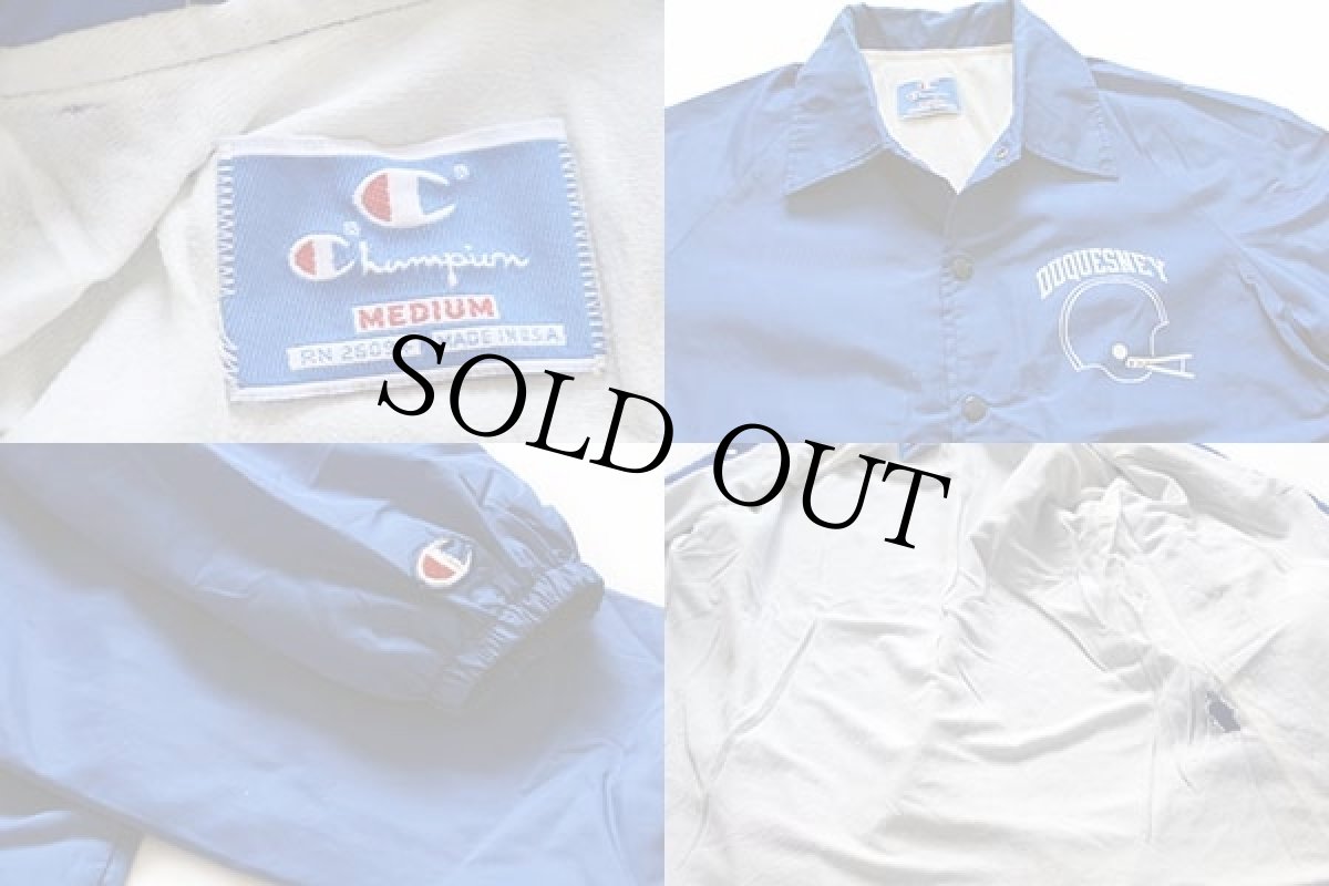 画像3: 90s USA製 Championチャンピオン DUQUESNEY ナイロン コーチジャケット 青 M (3)