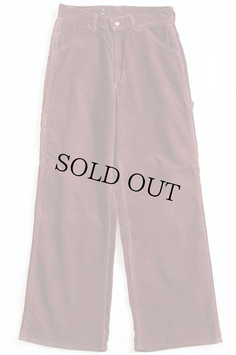 画像2: 70s USA製 Leeリー コーデュロイ ペインターパンツ バーガンディ w30 (2)