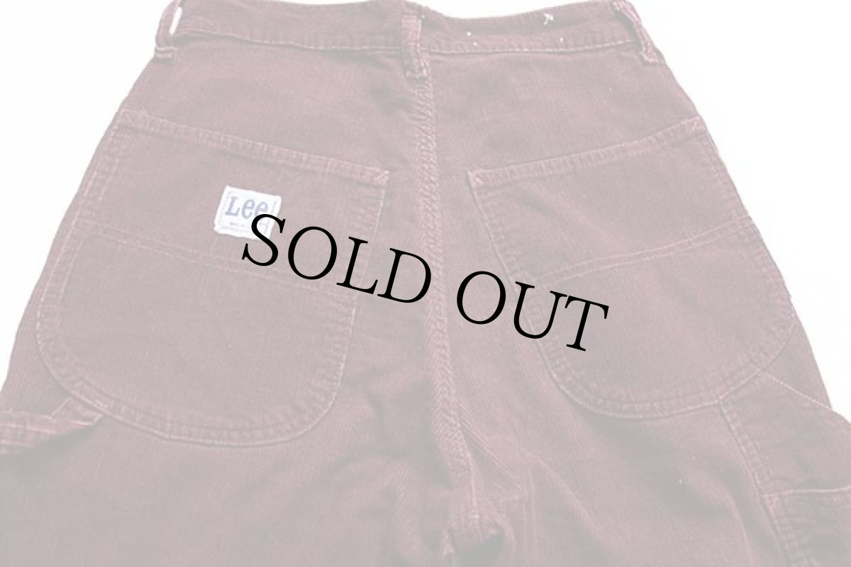 画像5: 70s USA製 Leeリー コーデュロイ ペインターパンツ バーガンディ w30 (5)