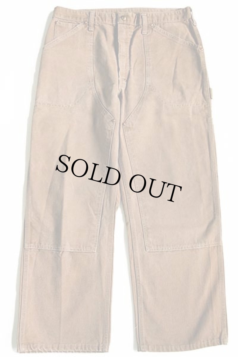 画像2: 70s carharttカーハート ダック地 ダブルニー ペインターパンツ 茶 w35 (2)