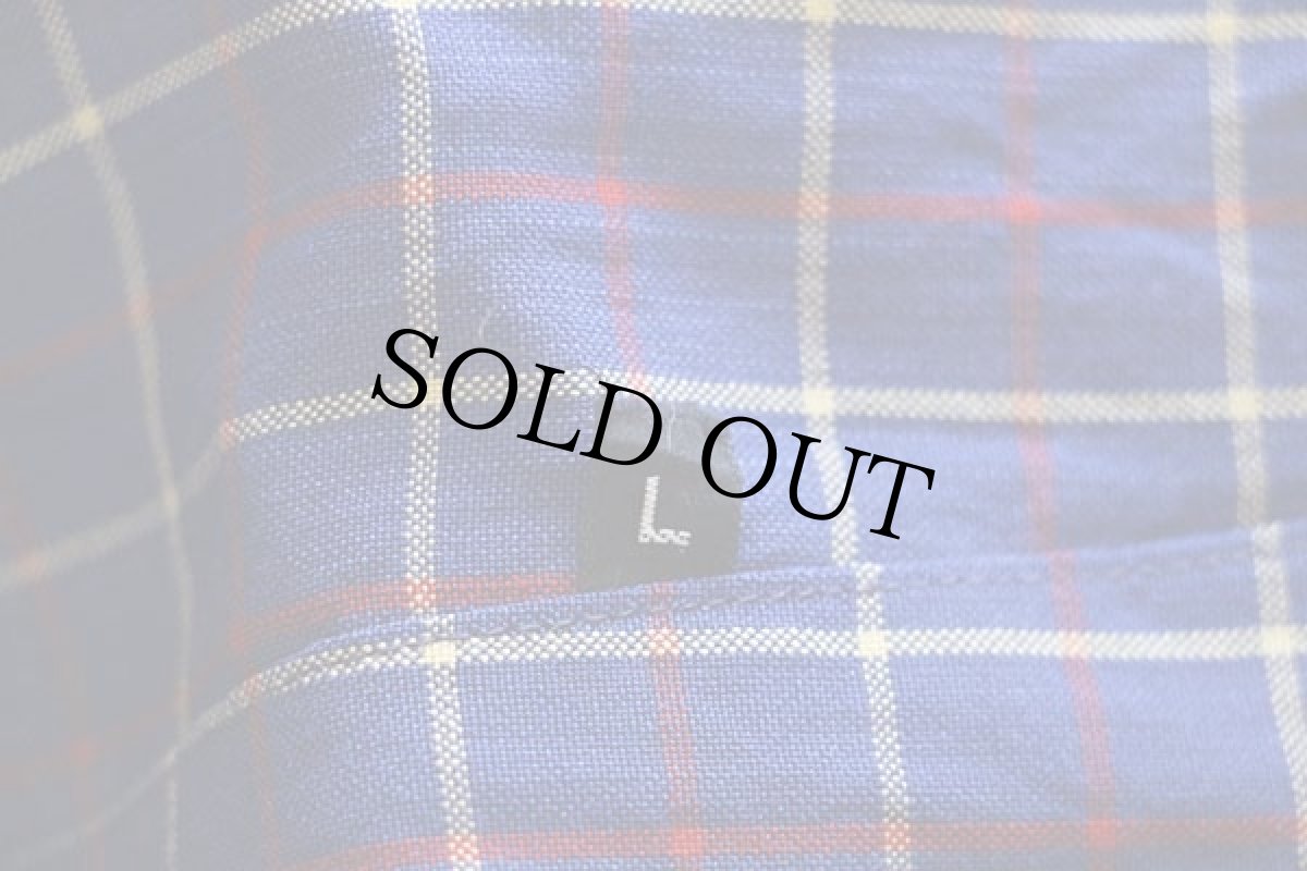 画像5: 60s UNKNOWN チェック ショールカラー レーヨン ガウン L (5)