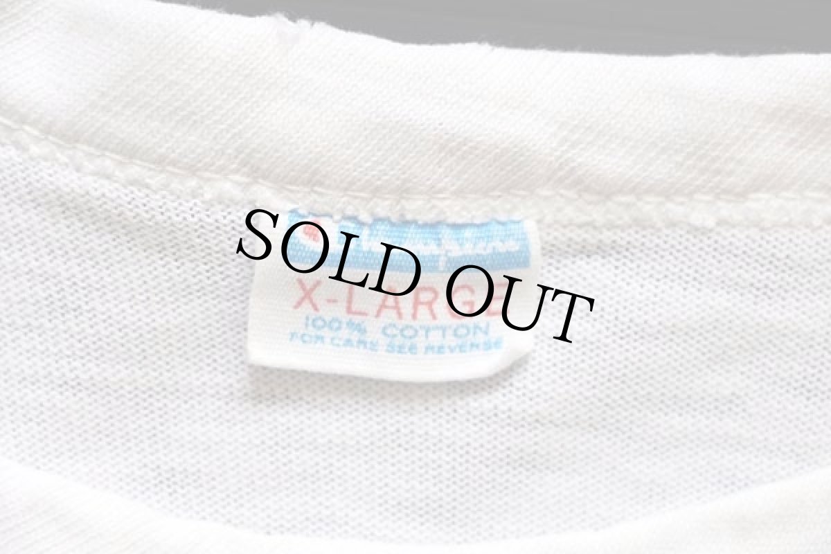 画像4: 70s USA製 Championチャンピオン NORTHERN ILLINOIS 三段中抜き 染み込みプリント コットンTシャツ 白 XL (4)