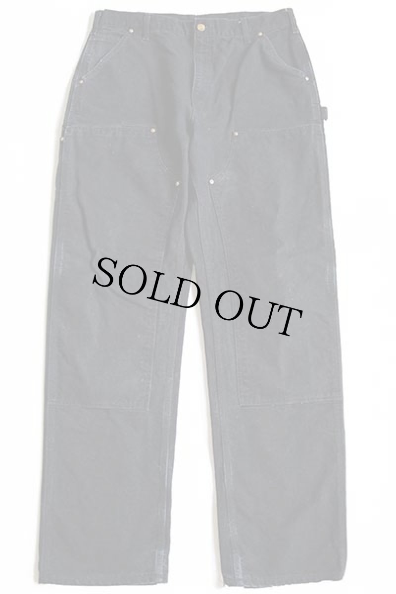 画像2: USA製 carharttカーハート ダブルニー ダック地 ペインターパンツ 黒 w36 L34 (2)