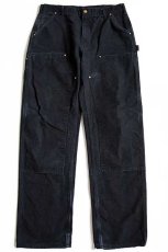 画像2: USA製 carharttカーハート ダブルニー ダック地 ペインターパンツ 黒 w36 L34 (2)