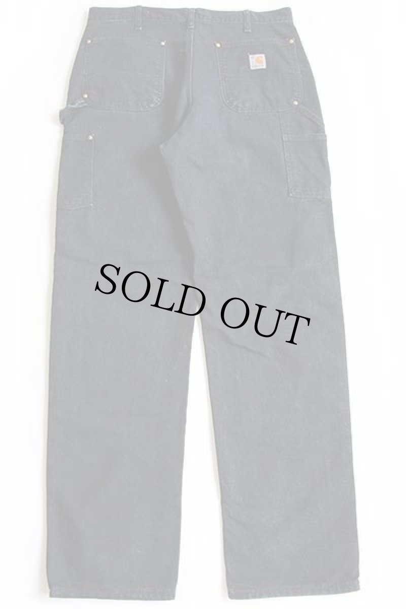 画像3: USA製 carharttカーハート ダブルニー ダック地 ペインターパンツ 黒 w36 L34 (3)