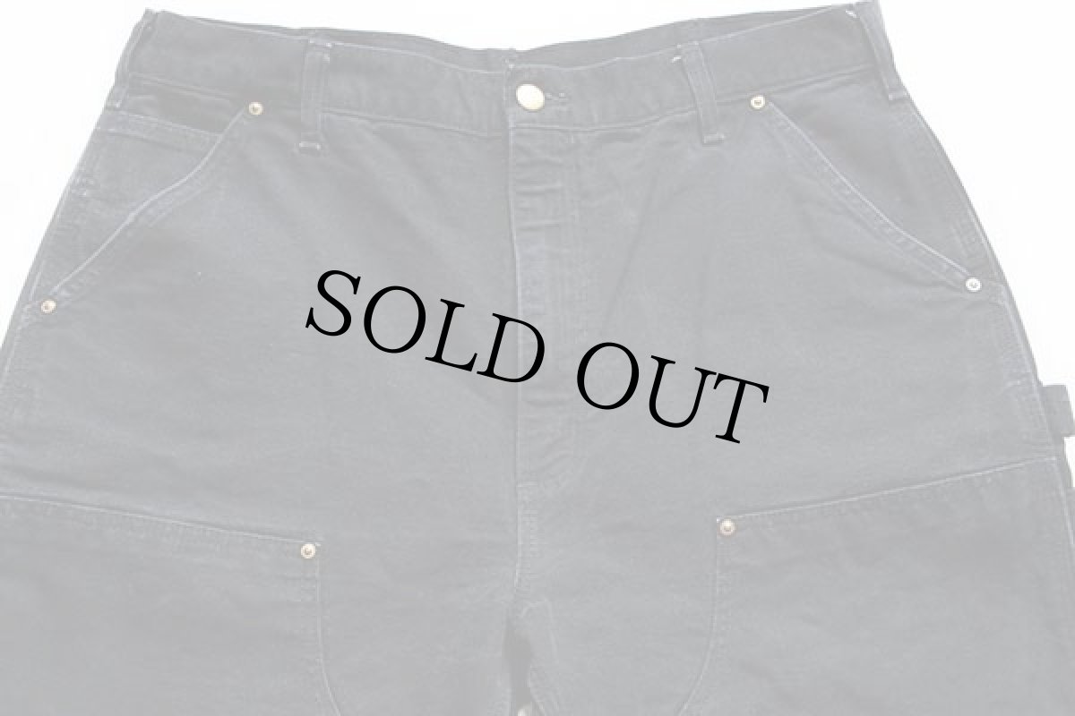 画像4: USA製 carharttカーハート ダブルニー ダック地 ペインターパンツ 黒 w36 L34 (4)