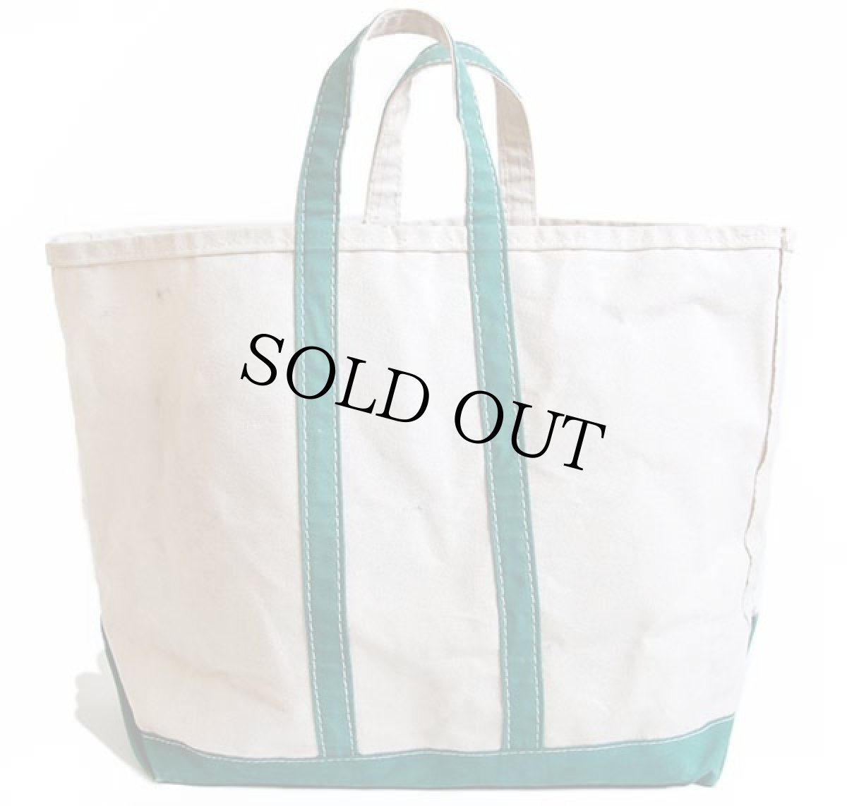 画像2: 70s L.L.Bean BOAT AND TOTE 耳付き キャンバス トートバッグ 緑 L★ラージ (2)