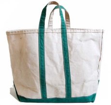 画像2: 70s L.L.Bean BOAT AND TOTE 耳付き キャンバス トートバッグ 緑 L★ラージ (2)