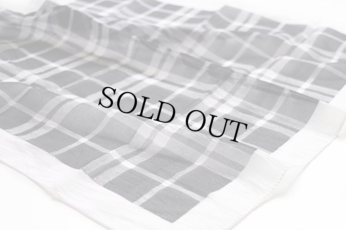 画像4: デッドストック★60s 日本製 UNKNOWN チェック シフォン ナイロン スカーフ★49 (4)