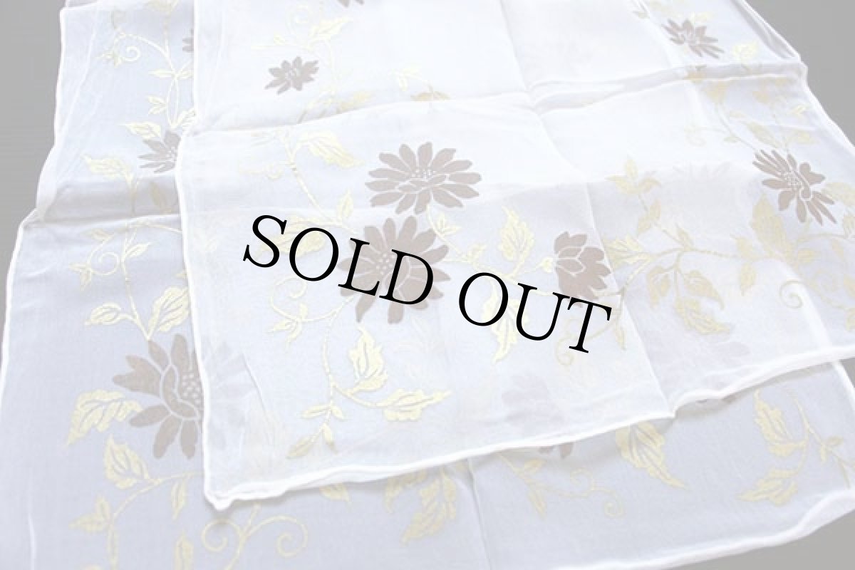 画像3: デッドストック★60s 日本製 Triple Sheer フラワー柄 シフォン レーヨン スカーフ★05 (3)