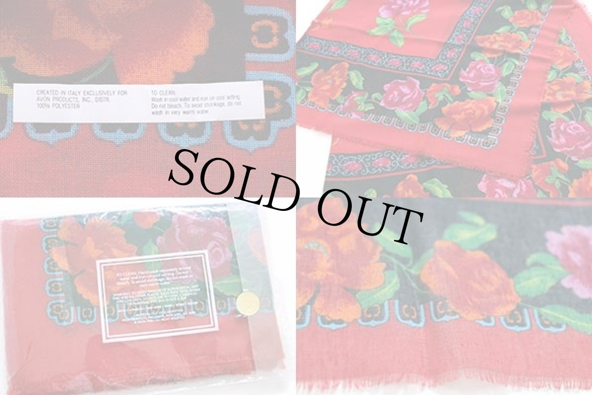 画像3: デッドストック★80s イタリア製 AVON Mediterranean Scarf フラワー柄 スカーフ★04 (3)