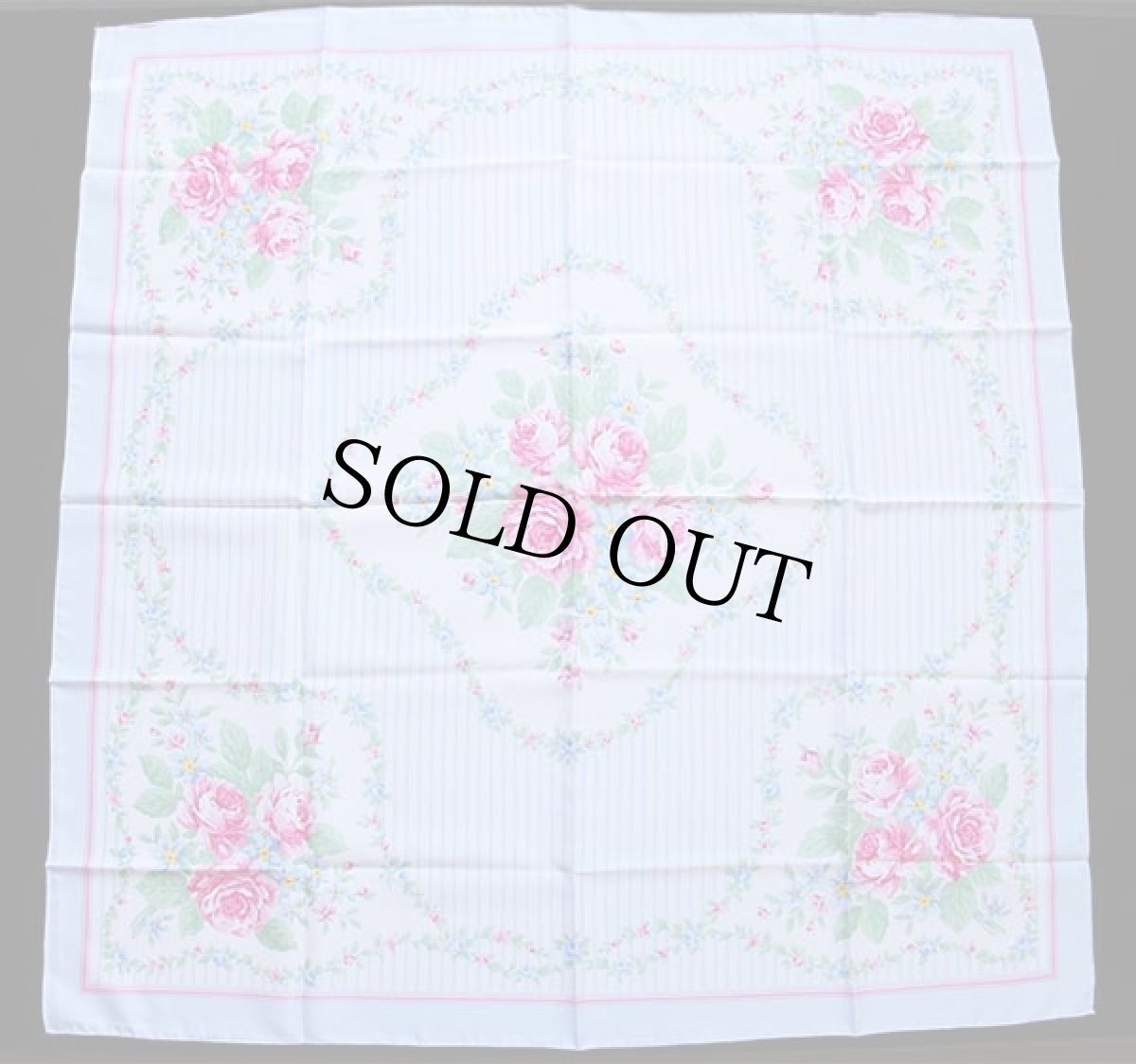 画像2: デッドストック★80s AVON Floral Bouquet Scarf フローラル柄 スカーフ (2)