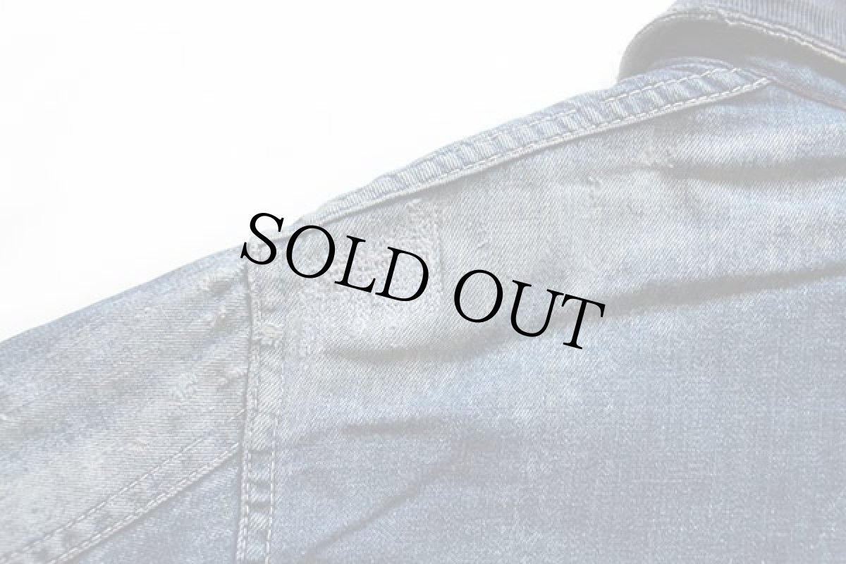 画像8: 60s UNKNOWN ブランケットライナー インディゴ デニム カバーオール ボロ (8)