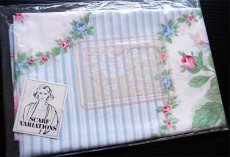 画像1: デッドストック★80s AVON Floral Bouquet Scarf フローラル柄 スカーフ (1)