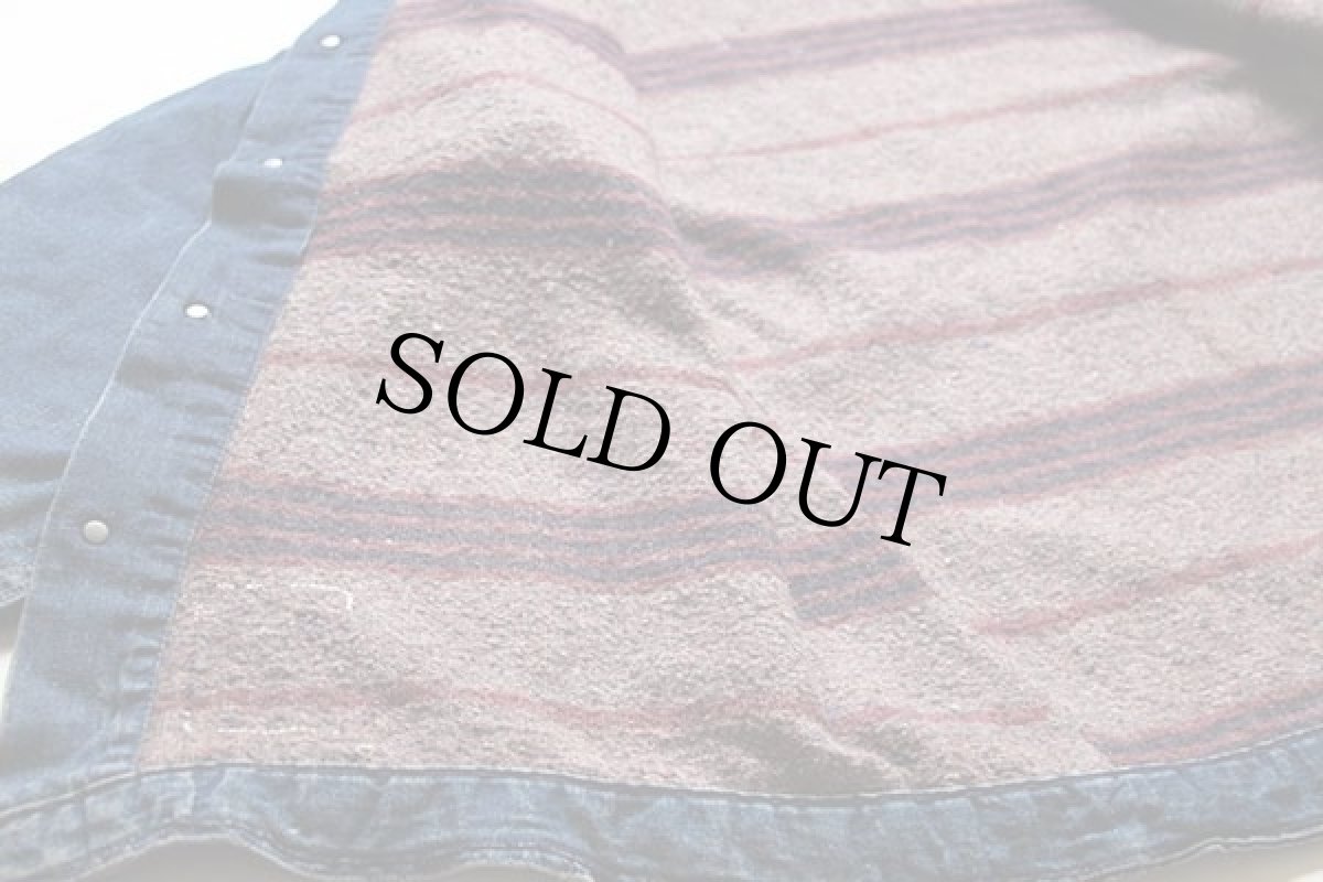 画像4: 60s UNKNOWN ブランケットライナー インディゴ デニム カバーオール ボロ (4)