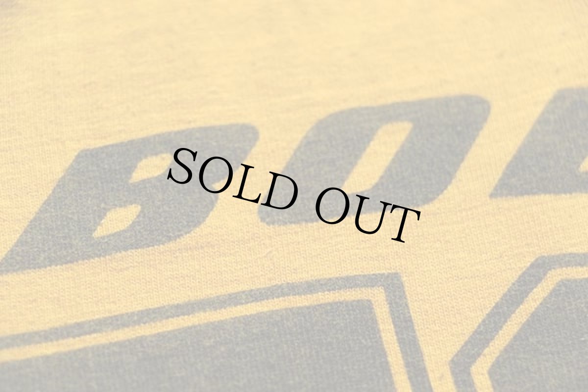 画像6: 70s USA製 MASON BOEING 727 SUPER BOWL 染み込みプリント コットン フットボールTシャツ 黄 L (6)