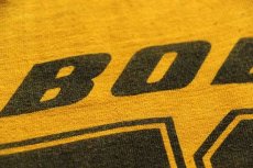画像6: 70s USA製 MASON BOEING 727 SUPER BOWL 染み込みプリント コットン フットボールTシャツ 黄 L (6)