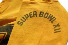 画像7: 70s USA製 MASON BOEING 727 SUPER BOWL 染み込みプリント コットン フットボールTシャツ 黄 L (7)