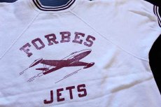 画像3: 60s CHAMPIONチャンピオン ランタグ FORBES JETS リブライン コットン 半袖スウェット 白 L (3)