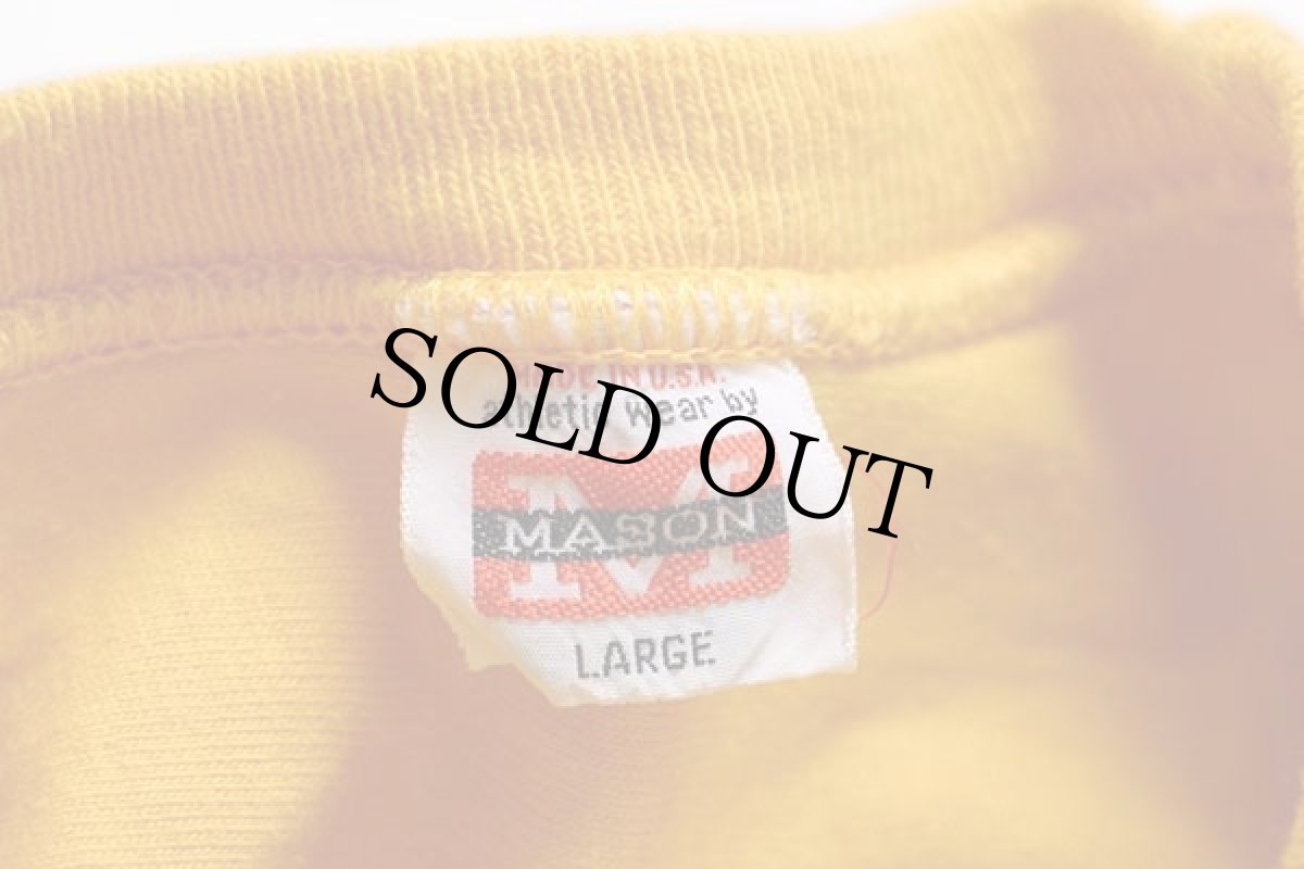 画像4: 70s USA製 MASON BOEING 727 SUPER BOWL 染み込みプリント コットン フットボールTシャツ 黄 L (4)