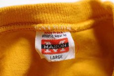 画像4: 70s USA製 MASON BOEING 727 SUPER BOWL 染み込みプリント コットン フットボールTシャツ 黄 L (4)