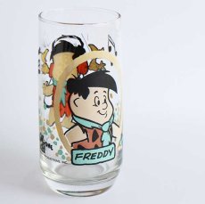 画像1: 80s PizzaHutピザハット THE FLINTSTONES フリントストーン KIDS FREDDYフレディ グラス (1)