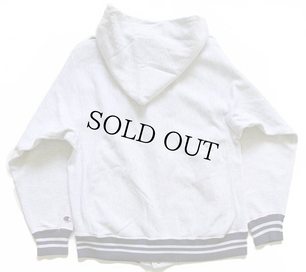 画像2: 90s USA製 Championチャンピオン ワンポイント リブライン リバースウィーブ スウェット スナップパーカー 杢グレー×紫 M (2)