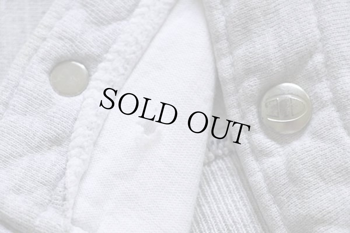 画像6: 90s USA製 Championチャンピオン ワンポイント リブライン リバースウィーブ スウェット スナップパーカー 杢グレー×紫 M (6)