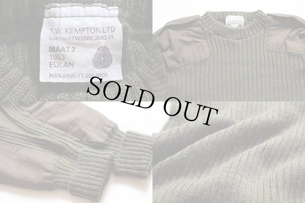 画像3: 80s 英国製 オランダ軍 T.W.KEMPTON ウールニット コマンドセーター オリーブ (3)