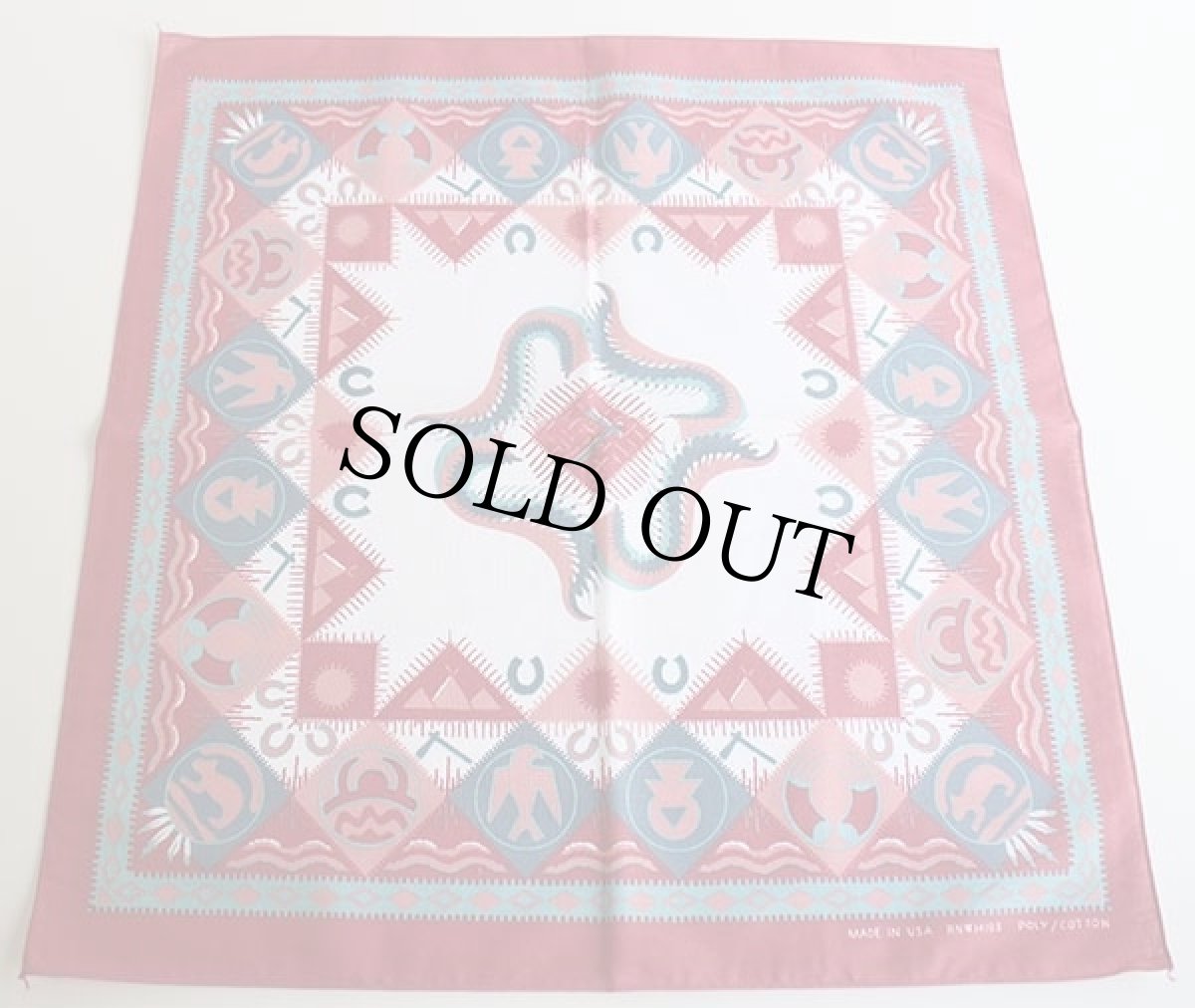 画像1: デッドストック★USA製 WAMCRAFT ネイティブ柄 バンダナ (1)