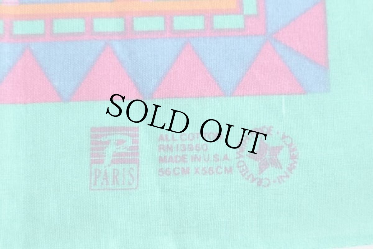 画像3: デッドストック★80s USA製 PARIS ネイティブ柄 コットン バンダナ (3)