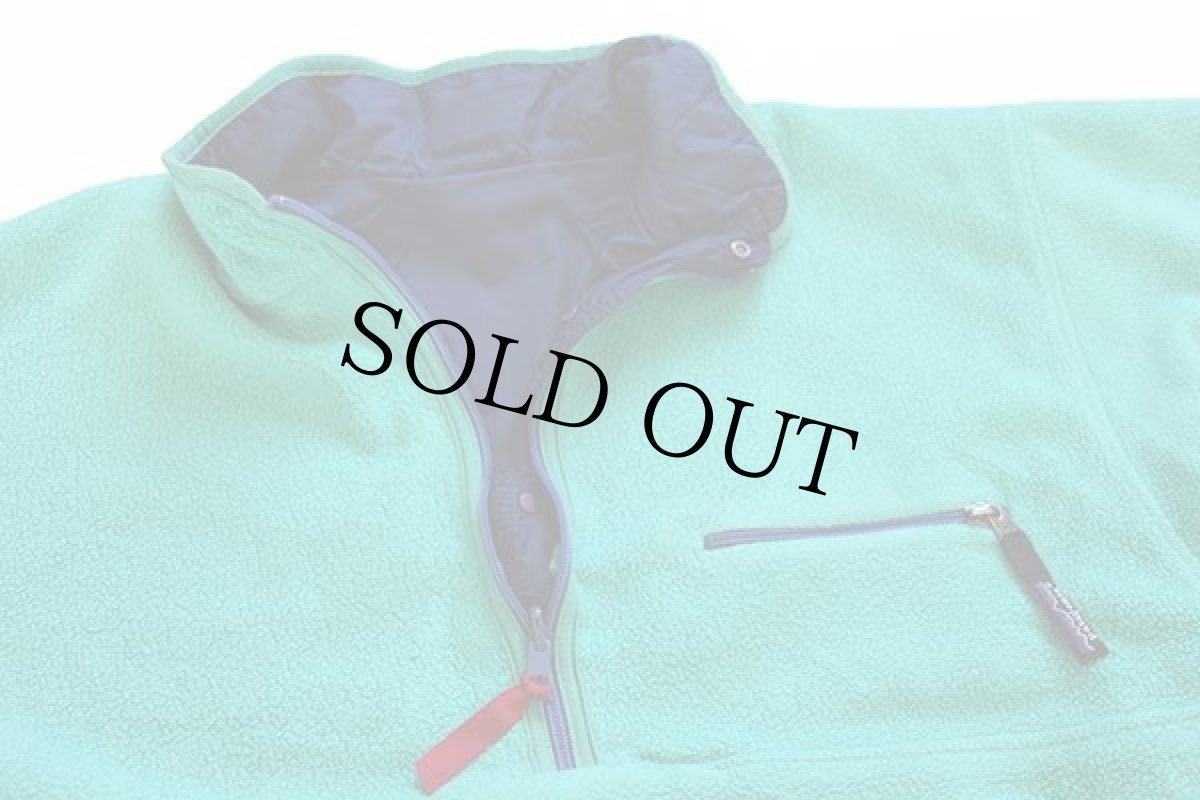 画像6: 90s USA製 patagoniaパタゴニア グリセード ハーフジップ プルオーバー ナイロン×フリースジャケット エメラルドグリーン×ネイビー L (6)