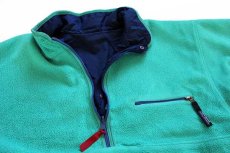 画像6: 90s USA製 patagoniaパタゴニア グリセード ハーフジップ プルオーバー ナイロン×フリースジャケット エメラルドグリーン×ネイビー L (6)
