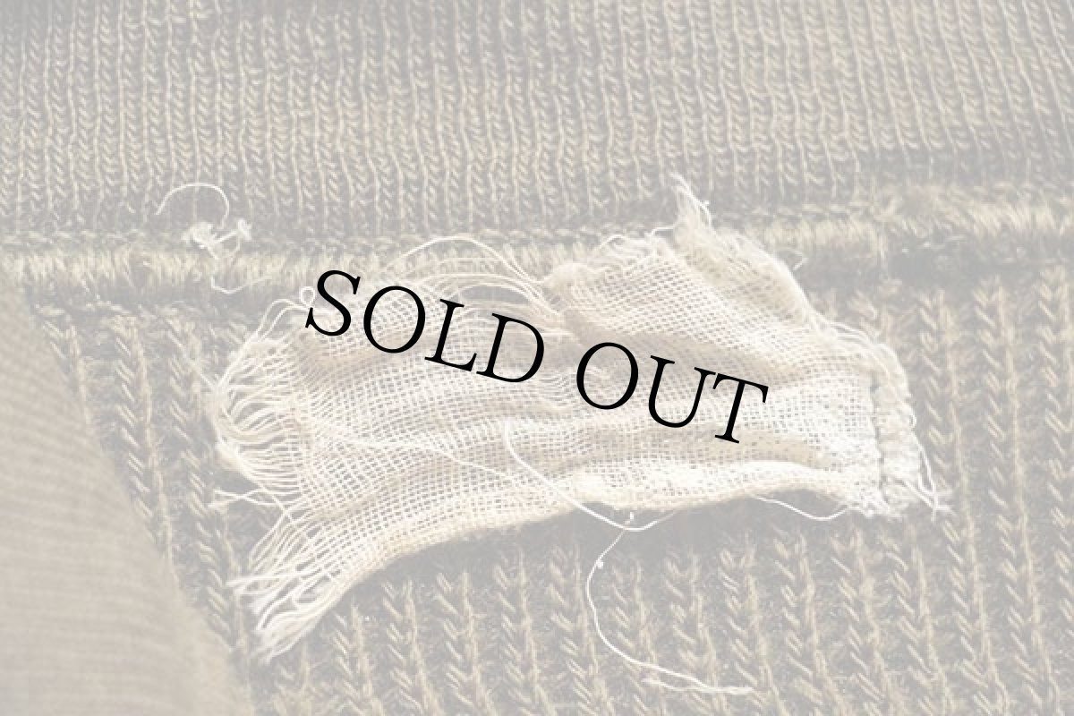 画像4: 40s 米軍 U.S.ARMY 5ボタン ハイネック ウールニット セーター ボロ オリーブドラブ (4)