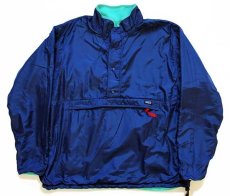 画像3: 90s USA製 patagoniaパタゴニア グリセード ハーフジップ プルオーバー ナイロン×フリースジャケット エメラルドグリーン×ネイビー L (3)