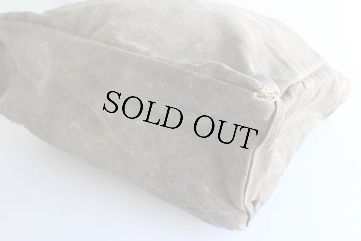 画像7: 80s L.L.Bean BLD刺繍 ワックスコットン レザーハンドル トートバッグ ジップトップ グレーブラウン (7)