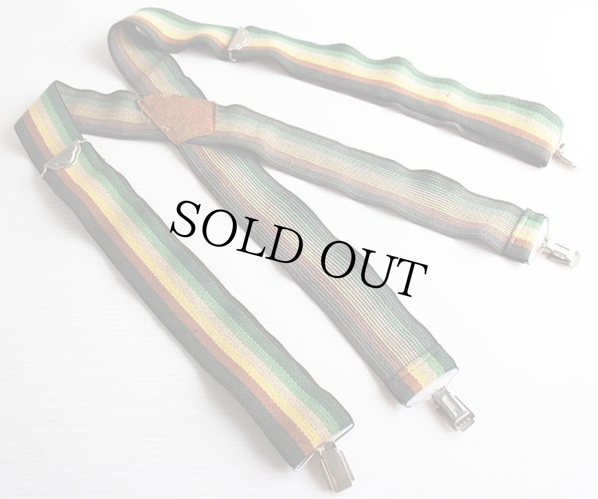 画像2: 80s EddieBauerエディーバウアー レインボー柄 クリップ式 サスペンダー (2)