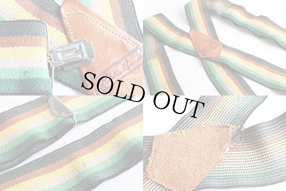 画像3: 80s EddieBauerエディーバウアー レインボー柄 クリップ式 サスペンダー (3)