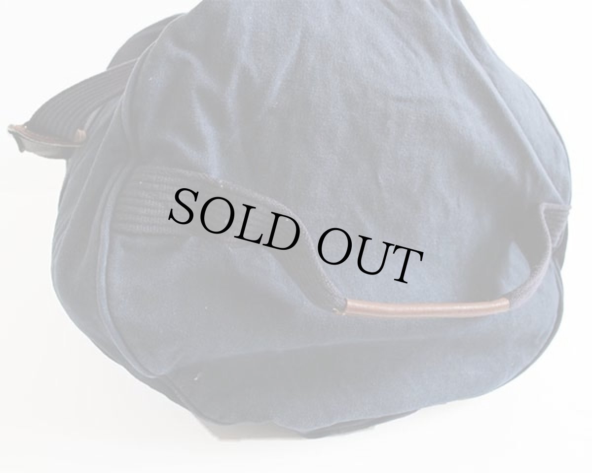 画像4: 90s EddieBauerエディーバウアー レザーハンドル 2WAY キャンバス ダッフルバッグ 紺 (4)