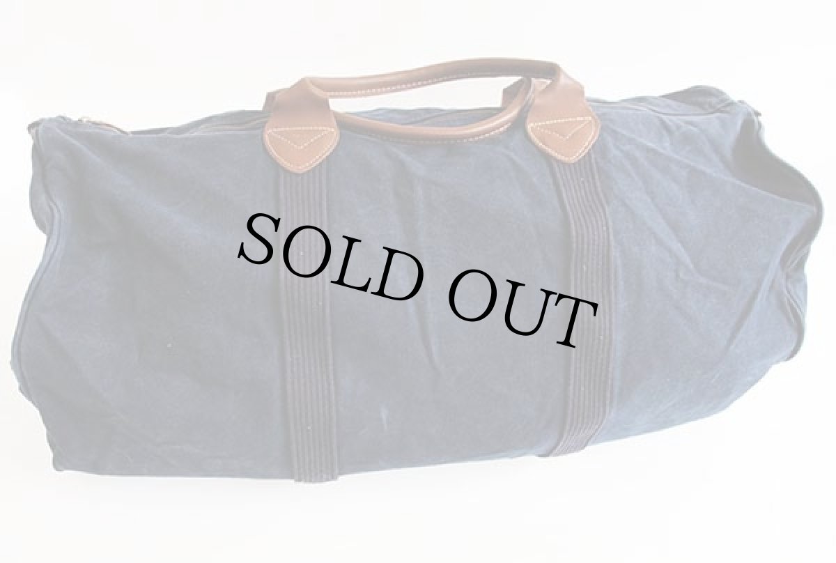 画像2: 90s EddieBauerエディーバウアー レザーハンドル 2WAY キャンバス ダッフルバッグ 紺 (2)