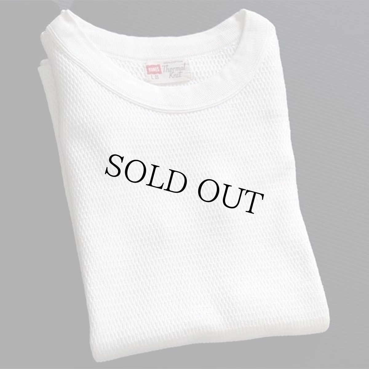 画像1: 60s HANES Thermal Knit コットン サーマルシャツ ナチュラル L (1)