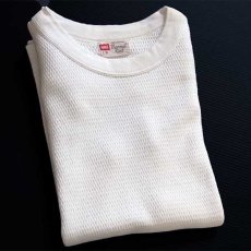 画像1: 60s HANES Thermal Knit コットン サーマルシャツ ナチュラル L (1)