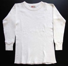 画像2: 60s HANES Thermal Knit コットン サーマルシャツ ナチュラル L (2)