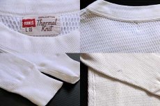 画像3: 60s HANES Thermal Knit コットン サーマルシャツ ナチュラル L (3)