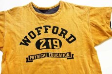 画像5: 60s Championチャンピオン WOFFORD 219 三段中抜き 染み込みプリント コットン リバーシブルTシャツ 黄×ナス紺 (5)