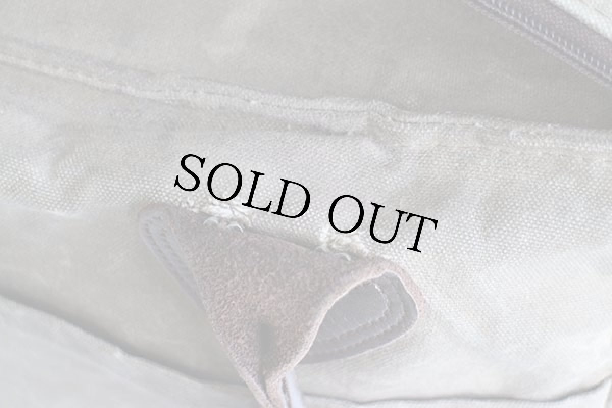 画像8: 80s L.L.Bean BLD刺繍 ワックスコットン レザーハンドル トートバッグ ジップトップ グレーブラウン (8)