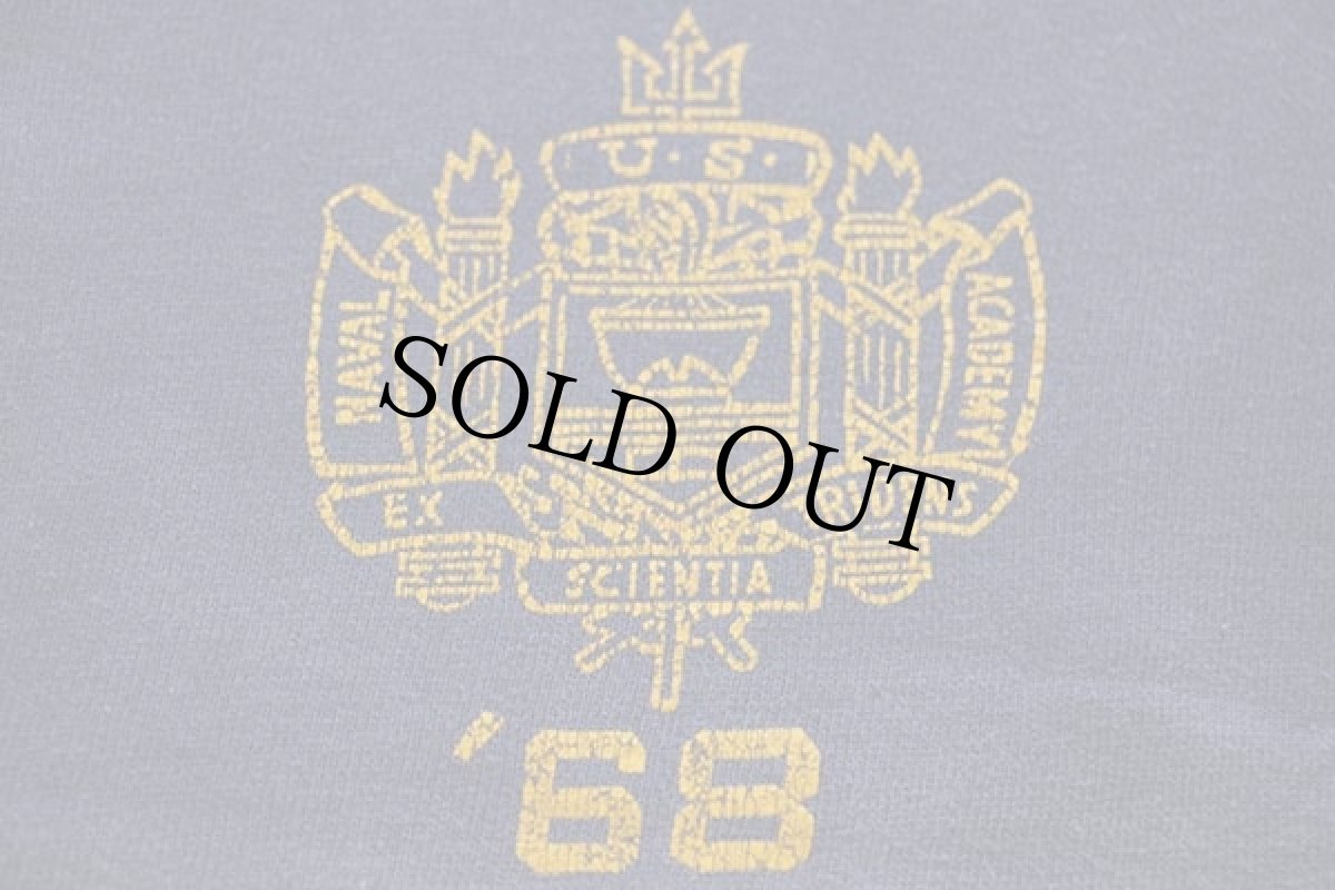 画像4: 60s U.S.NAVAL ACADEMY コットン 半袖スウェット ナス紺 フェード★U.S.NAVY (4)